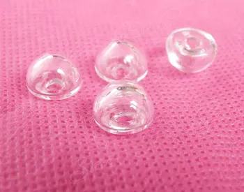 новинки 100шт 10x7 мм мини прозрачная жидкость в форме гриба стеклянная бутылка с пузырьками для сережек 