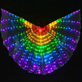 Новое поступление, 5 цветов, светодиодный светильник для танца живота, Isis Wings, приятный танцевальный светодиодный светильник, IsisWings, светящийся танцевальный реквизит, светодиодный светильник, крылья, с палочками