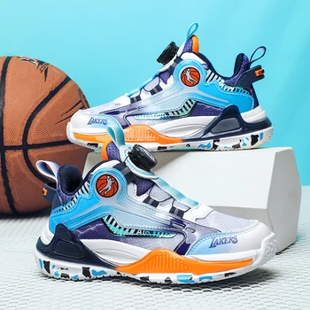 Новые брендовые детские баскетбольные кроссовки для мальчиков, спортивная обувь, нескользящая детская спортивная обувь на толстой подошве