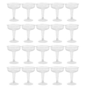 Новые Пластиковые бокалы для шампанского Одноразовые - 20шт Прозрачные пластиковые Бокалы для шампанского для вечеринок, Прозрачный пластиковый стаканчик