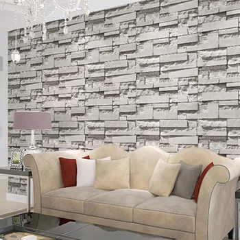 обои beibehang, реалистичные обои для кирпичных стен, Бело-серые, настоящие, с глубоким тиснением, Текстурированные обои в Рулоне home decor