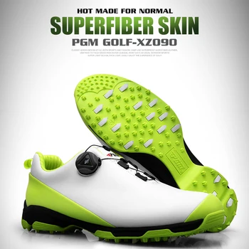 Обувь для гольфа PGM с 3D дышащей канавкой, мужские водонепроницаемые повседневные кроссовки, Быстрая обувь для гольфа на пуговицах