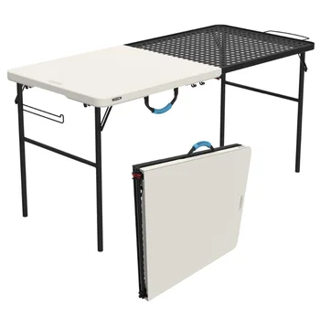 Пемзово-серый 5-футовый складной столик для Тайлгейтинга и кемпинга