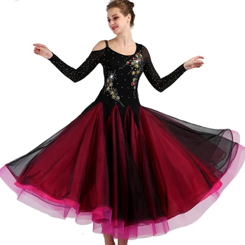 Платья для соревнований по бальным танцам Женские 2023 Новый Высококачественный Костюм для танцев фламенко Женское Элегантное Стандартное бальное платье