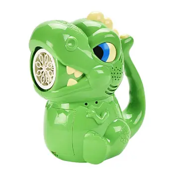 Полностью Автоматические Игрушки Rich Bubble Toys Зеленая Мультяшная Модель Динозавра С Двумя Бутылками Жидкости для Пополнения Запасов Для детей старше 3 лет