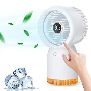 Портативный Вентилятор-охладитель воздуха Для Охлаждения Кондиционера, Мини-Испарительный Настольный Вентилятор-Увлажнитель с Широкоугольной Поворотной головкой на 120 ° и температурой