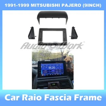 приборная панель 9-дюймового 2din автомобильного радиоприемника Для стереопанели MITSUBISHI PAJERO 1991-1999, Для автомобильной панели Teyes с двойной рамкой Din CD DVD