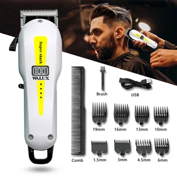 Профессиональная машинка для стрижки волос мощный литиевый аккумулятор USB платные триммер ЖК-дисплей домашний человек, борода бритва для стрижки волос машина