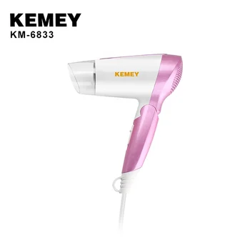 Профессиональный Фен мощностью 1600 Вт KEMEY KM-6833, инструменты для укладки в парикмахерском салоне, 2 регулировки скорости, Портативный