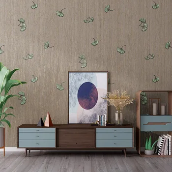 Современные 3D обои с листьями Гинкго, Домашний декор, Водонепроницаемая настенная роспись в стиле кантри для телевизора, Фон дивана, стены комнаты, Контактная бумага