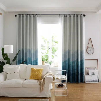 Современные шторы градиентного цвета для гостиной, столовой, спальни, Американская Высокоточная оконная занавеска с принтом, декор для домашнего окна