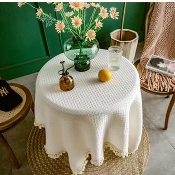 Сотовая ячейка Скандинавская французская Ретро хлопчатобумажная льняная скатерть для гостиной, спальни, Накрытия стола, праздничной скатерти