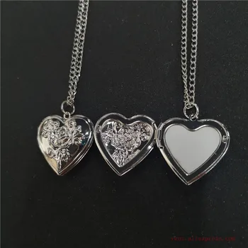 сублимационный пустой новый медальон в виде сердца фото ожерелья подвески модное ожерелье подвеска на День Святого Валентина 20 шт./лот