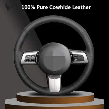 Сшитый вручную Черный Чехол на Руль из натуральной кожи для Mazda MX-5 2009-2013 RX-8 2009-2013 CX-7 CX7 2007 2008 2009