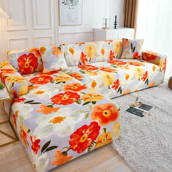 Эластичный чехол для дивана с цветочным принтом для чехла для стула в гостиной Приобретите Два отдельных чехла для всего вашего L-образного дивана